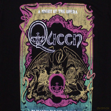 Queen: Ladies T-Shirt: A Night At The Opera Tour '76 (Black) (Medium)