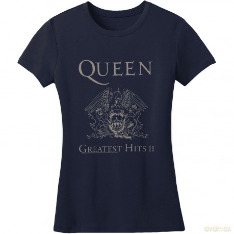 Queen: Ladies T-Shirt: Greatest Hits II (Blue) (Skinny Fit) (XX-Large)