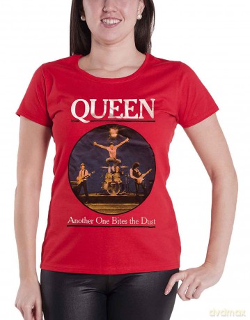 Queen: Ladies T-Shirt: One Bites The Dust (Red) (X-Small)