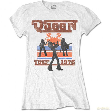 Queen: Ladies Tee: 1976 Tour Silhouettes (Medium)
