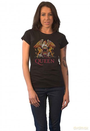 Queen: Ladies Tee: Classic Crest (Large)