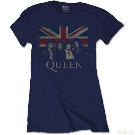 Queen: Ladies Tee: Vintage Union Jack (Large)