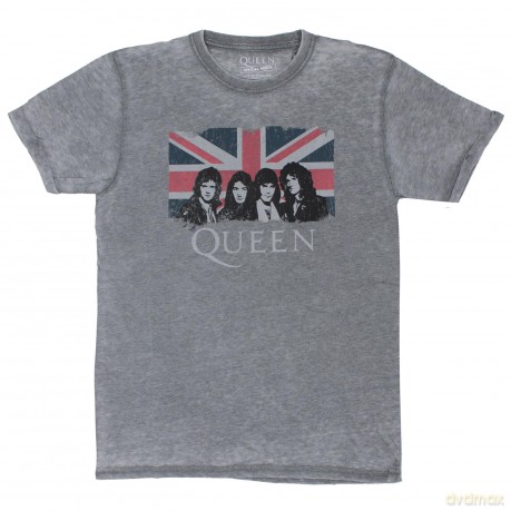 Queen: Men's Fashion Tee: Vintage Union Jack (Burn Out) (XX-Large)