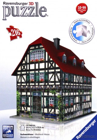 RAVENSBURGER 216 el. 3D Średniowieczny Dom [PUZZLE]