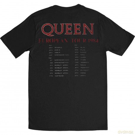 Queen: Men's Tee: European Tour 1984 with Back Printing (XX-Large)