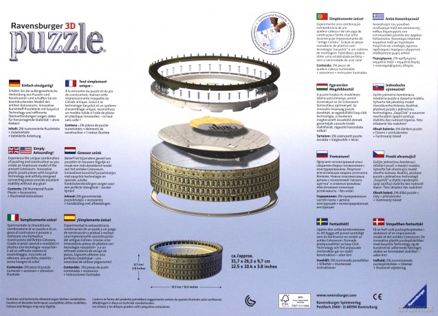 RAVENSBURGER 216 el. 3D Colosseum [PUZZLE]