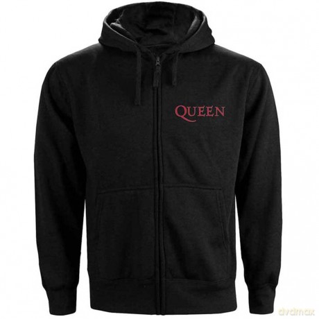 Queen: Men's Zipped Hoodie: Classic Crest (Back Print) (Medium)