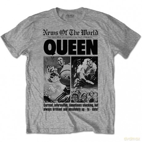 Queen: Mens Tee: News of the World 40th Front Page (Large)