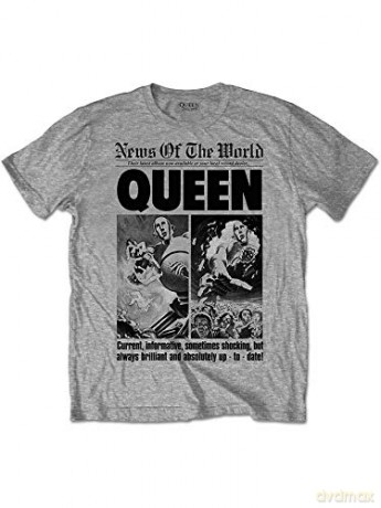 Queen: Mens Tee: News of the World 40th Front Page (Large)