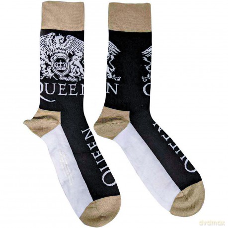 Queen: Unisex Ankle Socks: Crest & Logo (Black) (UK Size 7 - 11)