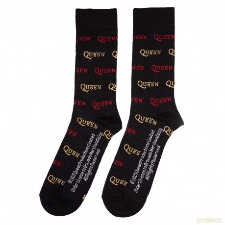 Queen: Unisex Ankle Socks: Logo Repeat Colour (Black) (UK Size 6 - 11)