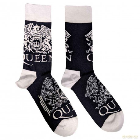 Queen: Unisex Ankle Socks: White Crests (Navy Blue) (UK Size 4 - 7)