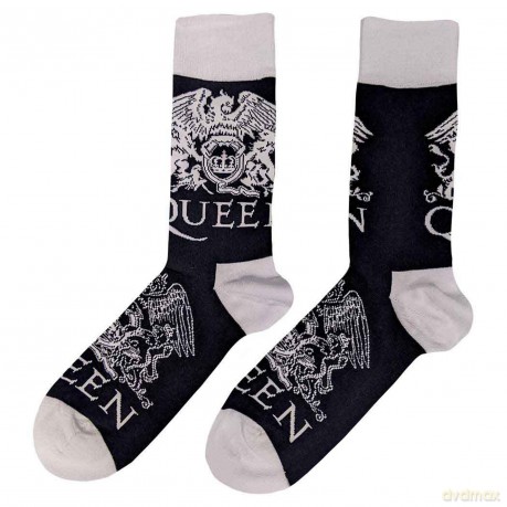 Queen: Unisex Ankle Socks: White Crests (Navy Blue) (UK Size 4 - 7)