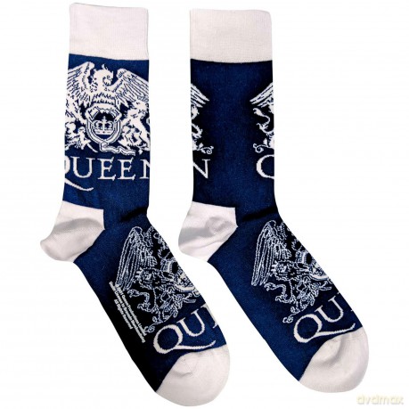 Queen: Unisex Ankle Socks: White Crests (Navy Blue) (UK Size 7 - 11)