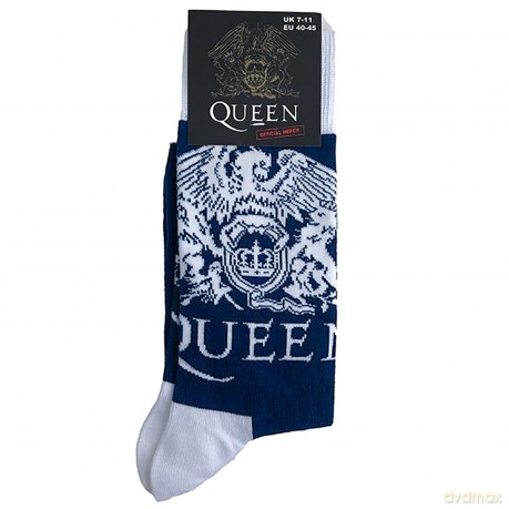 Queen: Unisex Ankle Socks: White Crests (Navy Blue) (UK Size 7 - 11)