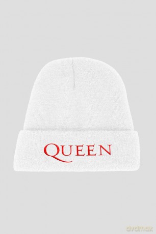 Queen: Unisex Beanie Hat: Logo (White)