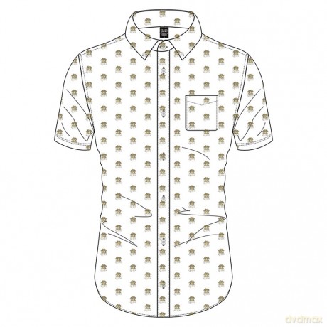 Queen: Unisex Casual Shirt: Crest Pattern (White) (All Over Print) (XX-Large)