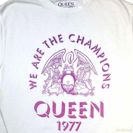 Queen: Unisex Sweatshirt: Champions 1977 (White) (Oversized) (Small)