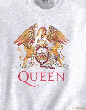 Queen: Unisex Sweatshirt: Classic Crest (White) (Small)
