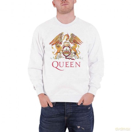 Queen: Unisex Sweatshirt: Classic Crest (White) (X-Small)