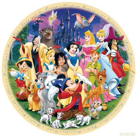 RAVENSBURGER 1000 el. Świat Disney Okrągłe [PUZZLE]