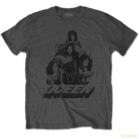 Queen: Unisex T-Shirt: 70s Photo (Charcoal Grey) (Small)