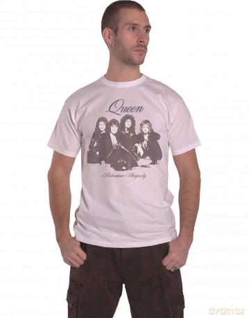 Queen: Unisex T-Shirt: Bo Rhap Portrait (White) (Large)