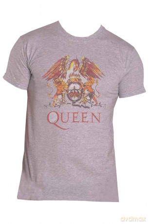 Queen: Unisex T-Shirt: Classic Crest (Grey) (Small)