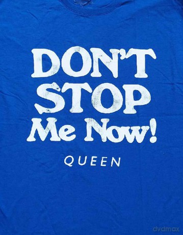Queen: Unisex T-Shirt: Don't Stop Me Now (Blue) (Large)