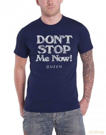 Queen: Unisex T-Shirt: Don't Stop Me Now (Navy Blue) (Small)
