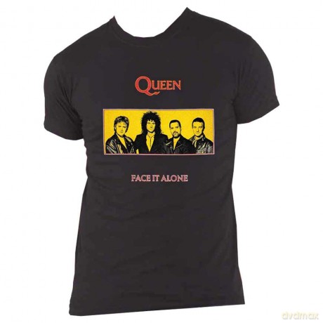 Queen: Unisex T-Shirt: Face It Alone Panel (Black) (Large)