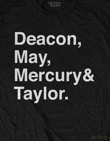 Queen: Unisex T-Shirt: Helvetica Band (Black) (X-Large)