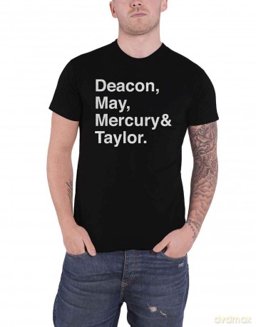 Queen: Unisex T-Shirt: Helvetica Band (Black) (XX-Large)
