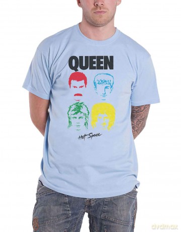 Queen: Unisex T-Shirt: Hot Space Album (Light Blue) (Small)