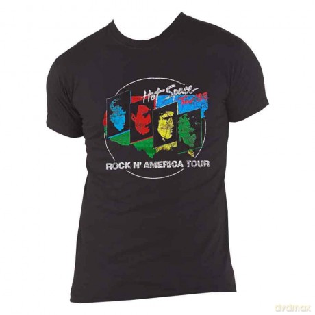 Queen: Unisex T-Shirt: Hot Space Tour '82 (Black) (Back Print) (Small)