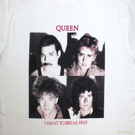 Queen: Unisex T-Shirt: I Want To Break Free (White) (Medium)