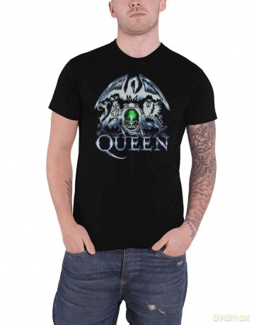 Queen: Unisex T-Shirt: Metal Crest (Black) (Medium)