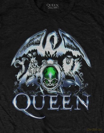 Queen: Unisex T-Shirt: Metal Crest (Black) (Medium)