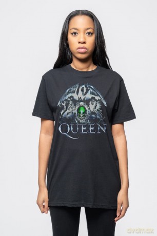 Queen: Unisex T-Shirt: Metal Crest (Black) (Small)