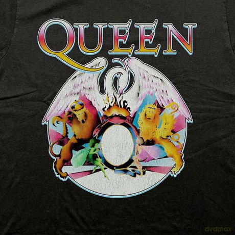 Queen: Unisex T-Shirt: Multi Colour Crest (Black) (Medium)