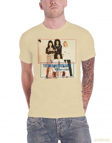 Queen: Unisex T-Shirt: Tie Your Mother Down (Old Gold) (Medium)
