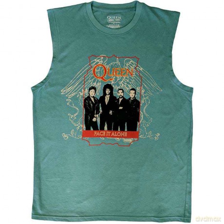Queen: Unisex Tank T-Shirt: Face It Alone (Green) (Small)