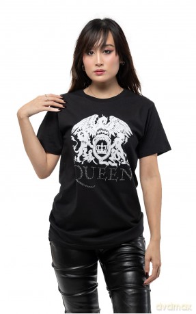 Queen: Unisex Tee: Crest Logo (Diamante) (X-Large)