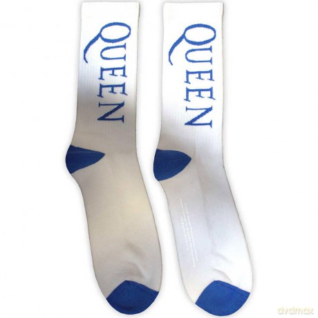 Queen: Unisex Terry Socks: Blue Logo (White) (UK Size 7 - 11)