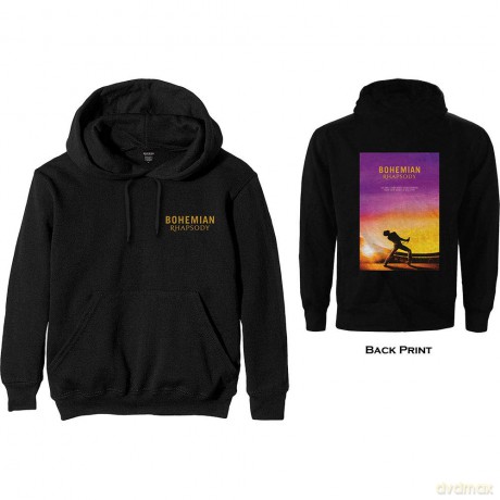 Queen: Unisex Zipped Hoodie: Bohemian Rhapsody Movie Poster (Back Print) (Large)