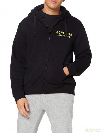 Queen: Unisex Zipped Hoodie: Bohemian Rhapsody Movie Poster (Black) (Back Print) (X-Large)