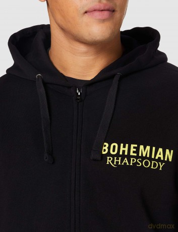 Queen: Unisex Zipped Hoodie: Bohemian Rhapsody Movie Poster (Black) (Back Print) (X-Large)