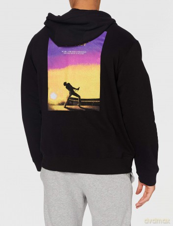 Queen: Unisex Zipped Hoodie: Bohemian Rhapsody Movie Poster (Black) (Back Print) (X-Large)