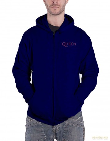 Queen: Unisex Zipped Hoodie: Classic Crest (Back Print) (XXX-Large)