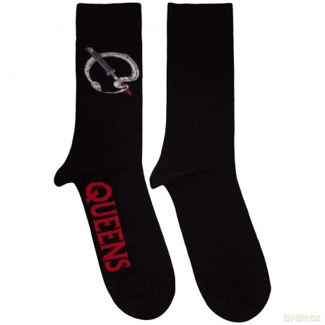 Queens Of The Stone Age: Unisex Ankle Socks: Q Emblem (Black) (UK Size 7 - 11)